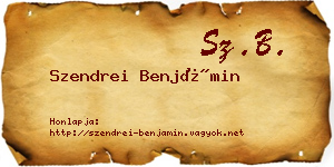 Szendrei Benjámin névjegykártya