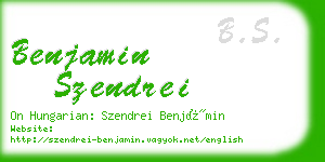 benjamin szendrei business card